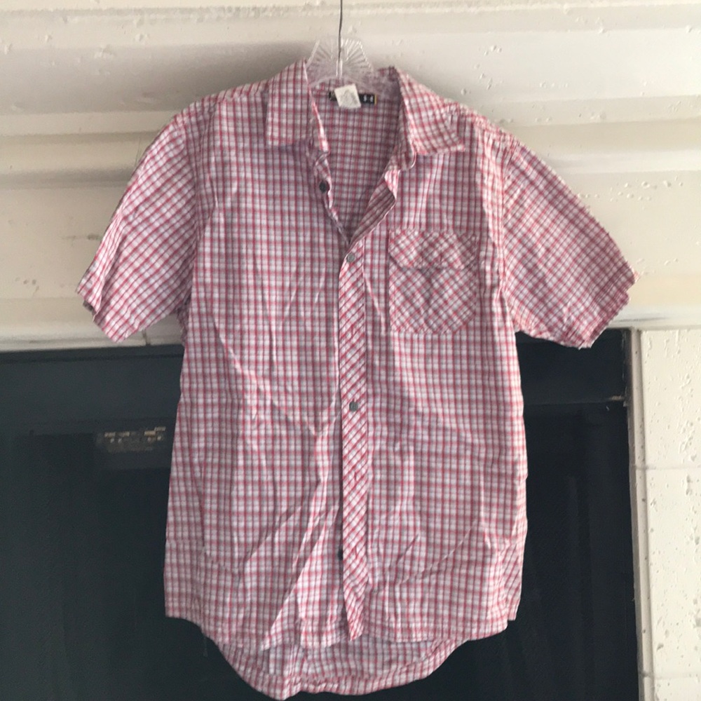 Red checked UnderArmour button-up
